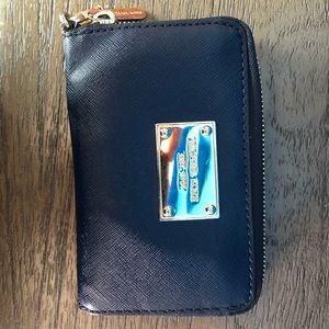 Michael Kors zipper wallet - Navy Blue, small